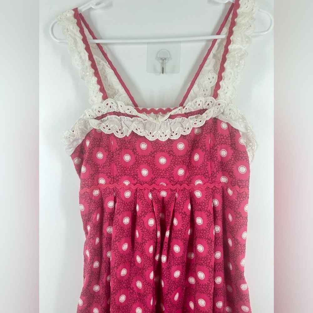 NWOT Juicy Couture Embroidered Lace Babydoll Pink White Lace Bodice Maxi Dress 4